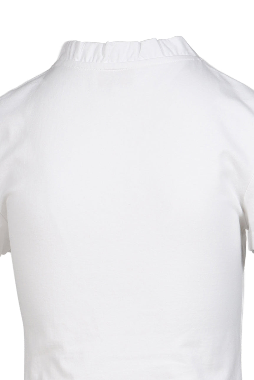 WAVE LACE COLLAR T-SHIRT / WHT