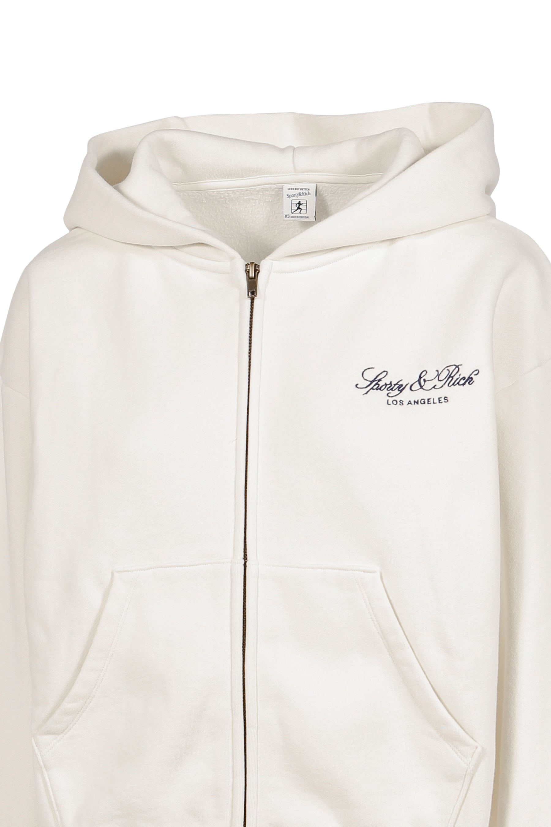 VENDOME LA EMBROIDERED ZIP HOODIE / ECRU