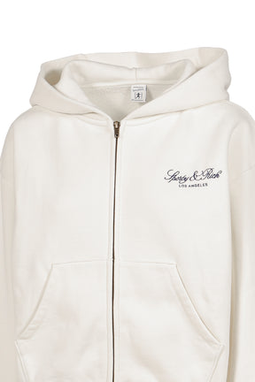 VENDOME LA EMBROIDERED ZIP HOODIE / ECRU