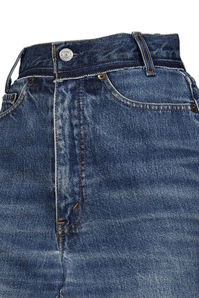 CUT-UP DENIM SKIRT / VINTAGE BLUE