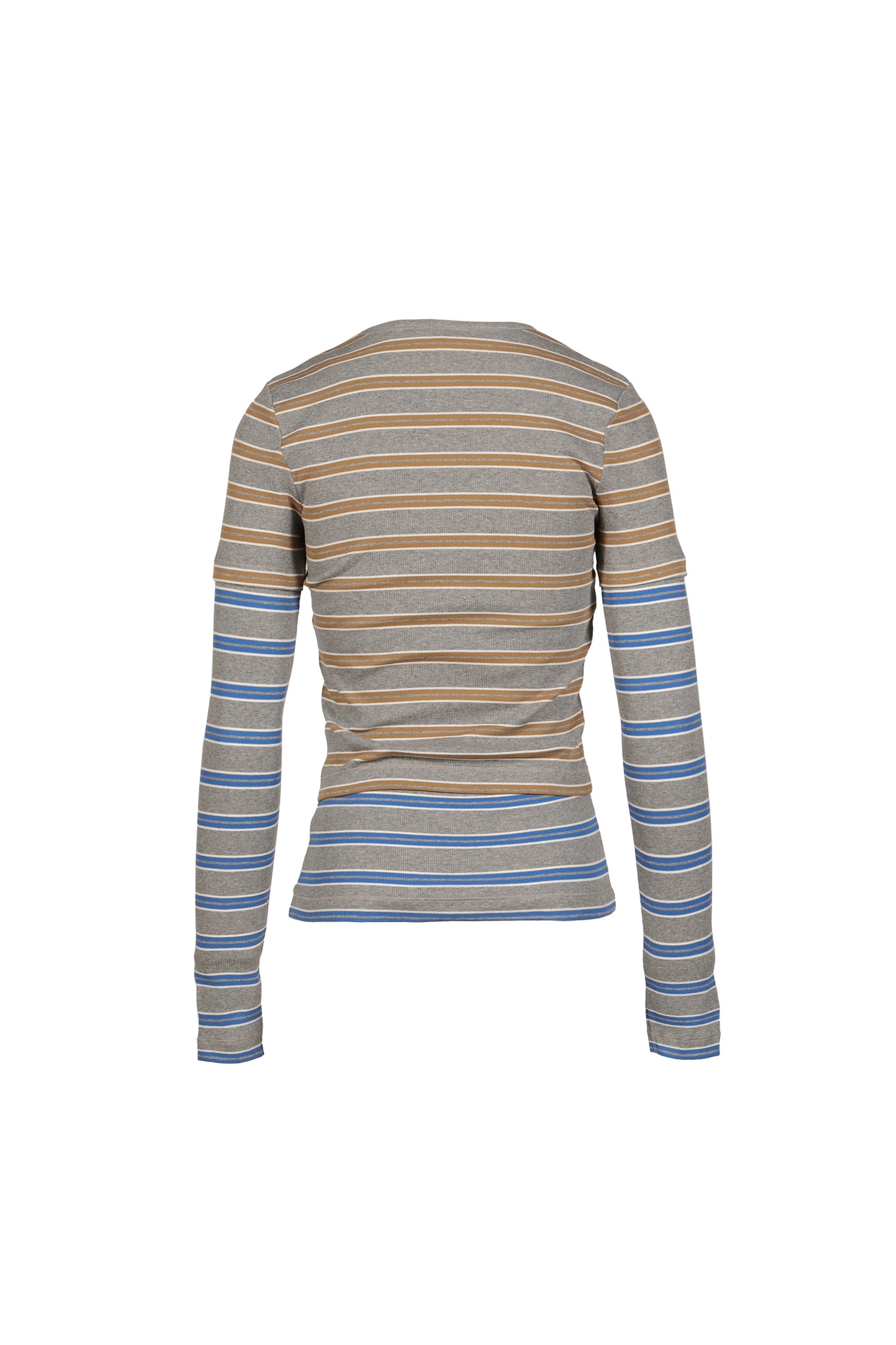 SOFT COTTON RIB LONG SLEEVE DOUBLE LAYER / STRONG BLU