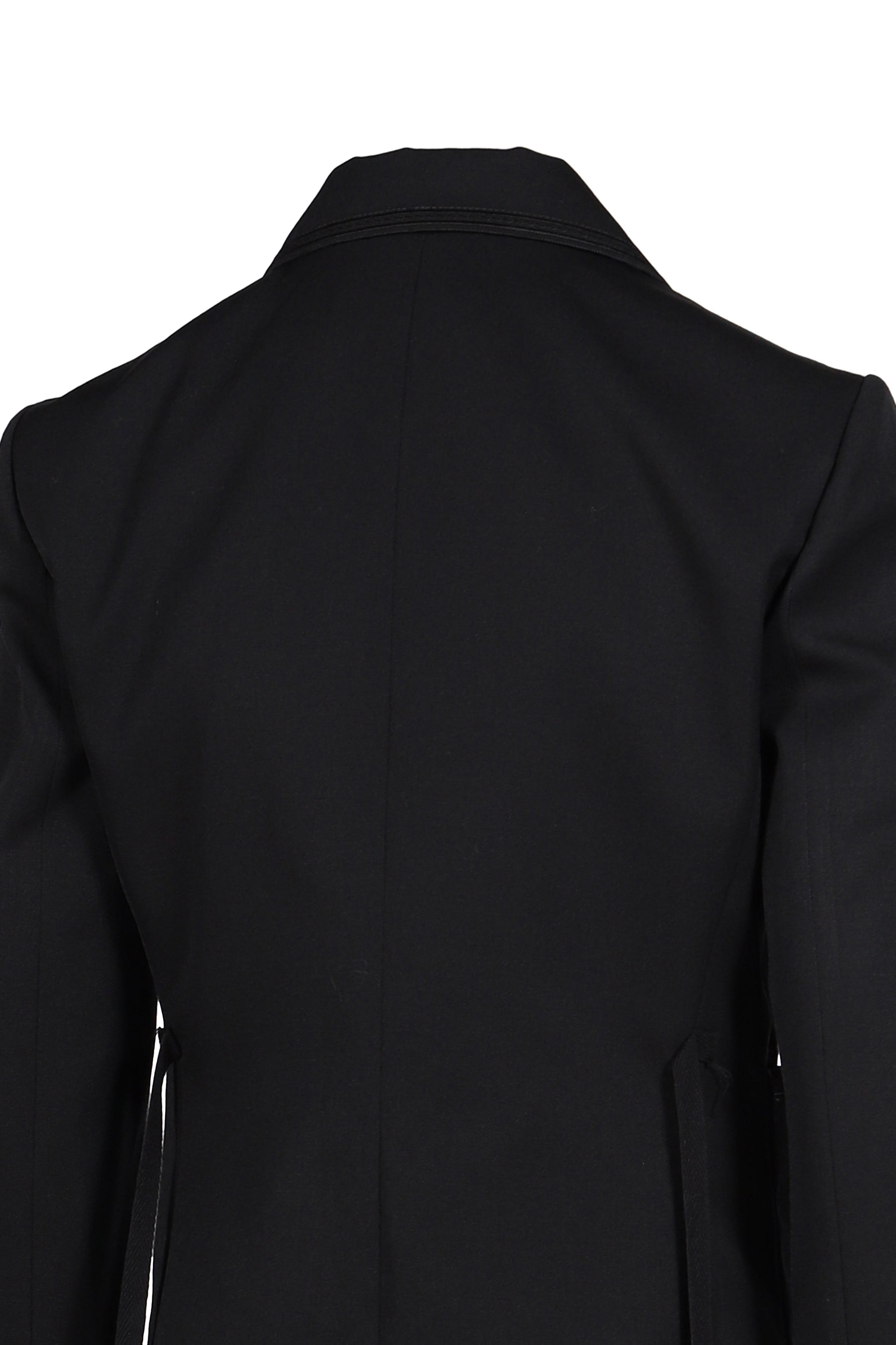 ELBA DESTRUCTURED SLIM FIT CONTRAST EDGE BLAZER WITH EMBROIDERED EMBLEM / BLK