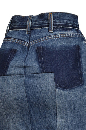 CUT-UP DENIM SKIRT / VINTAGE BLUE