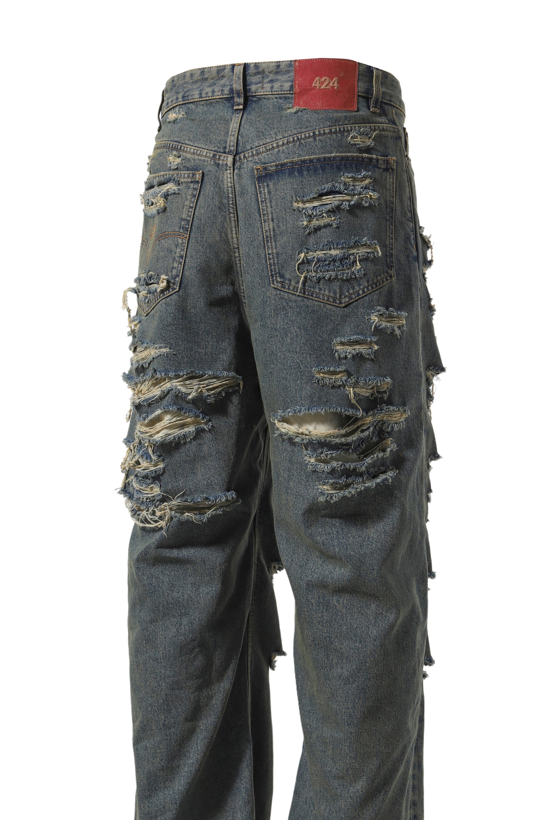 BIG DADDY RIPPED DENIM / WASHED BLU