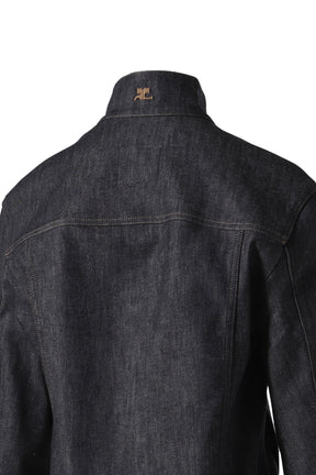 OVERSIZE MOTORCYCLE DENIM BLOUSON / DH GRY