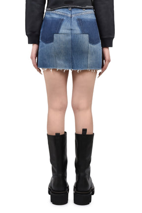 CUT-UP DENIM SKIRT / VINTAGE BLUE