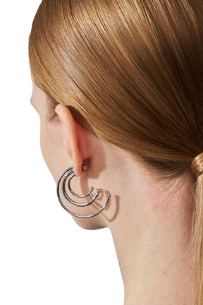PIERCED SOLAR HOOPS SMALL / SIL