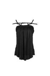 BRAIDED STRAPS CAMISOLE IN BLACK / BLACK