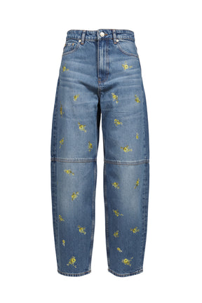 PRINTED FLOWER DENIM STARY JEANS / LIGHT BLU VINTAGE 565