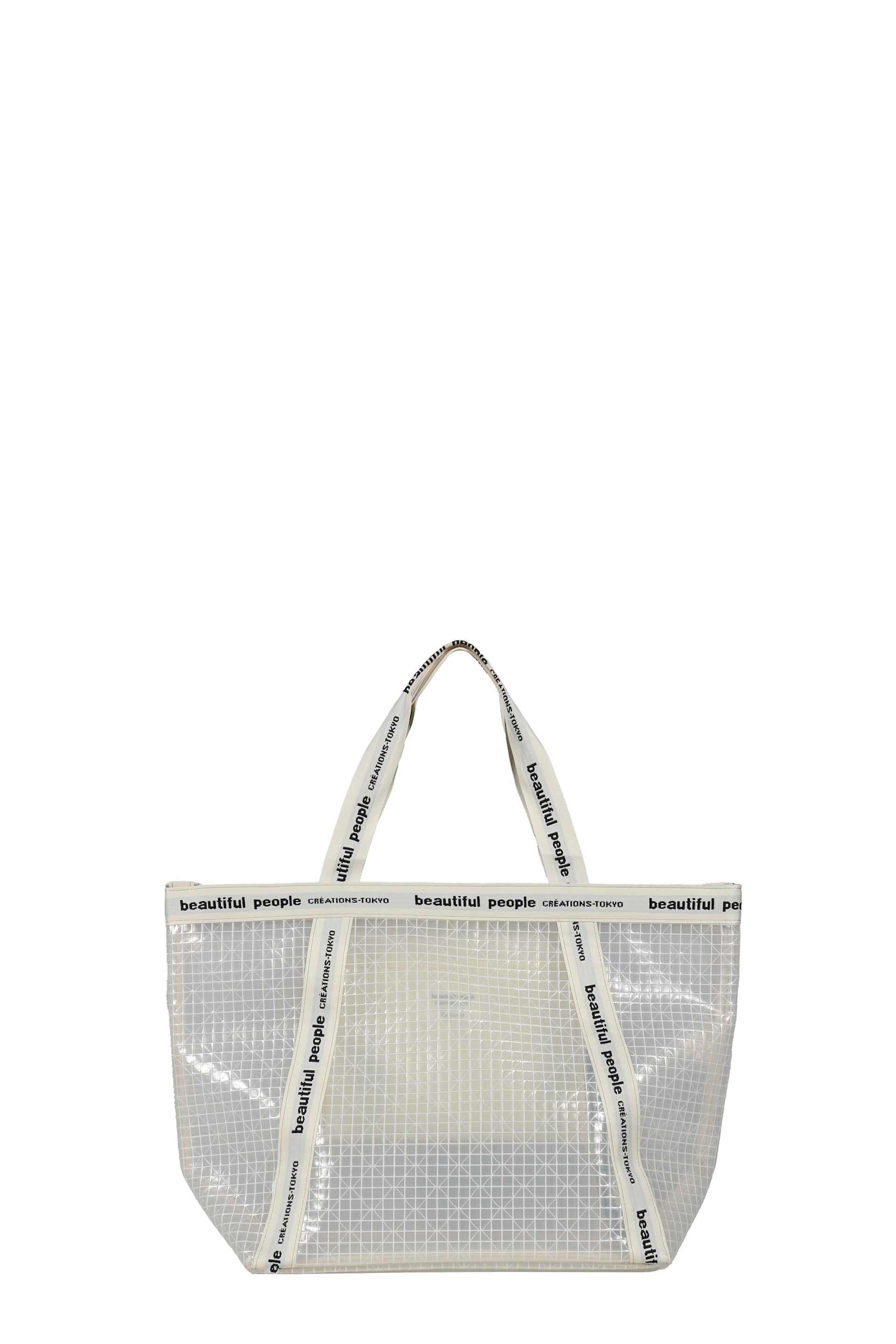 beautiful people PLAID VINYL LOGO TAPE BAG L / CLEAR