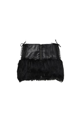 FAUX FUR CROPPED SKIRTS / BLK
