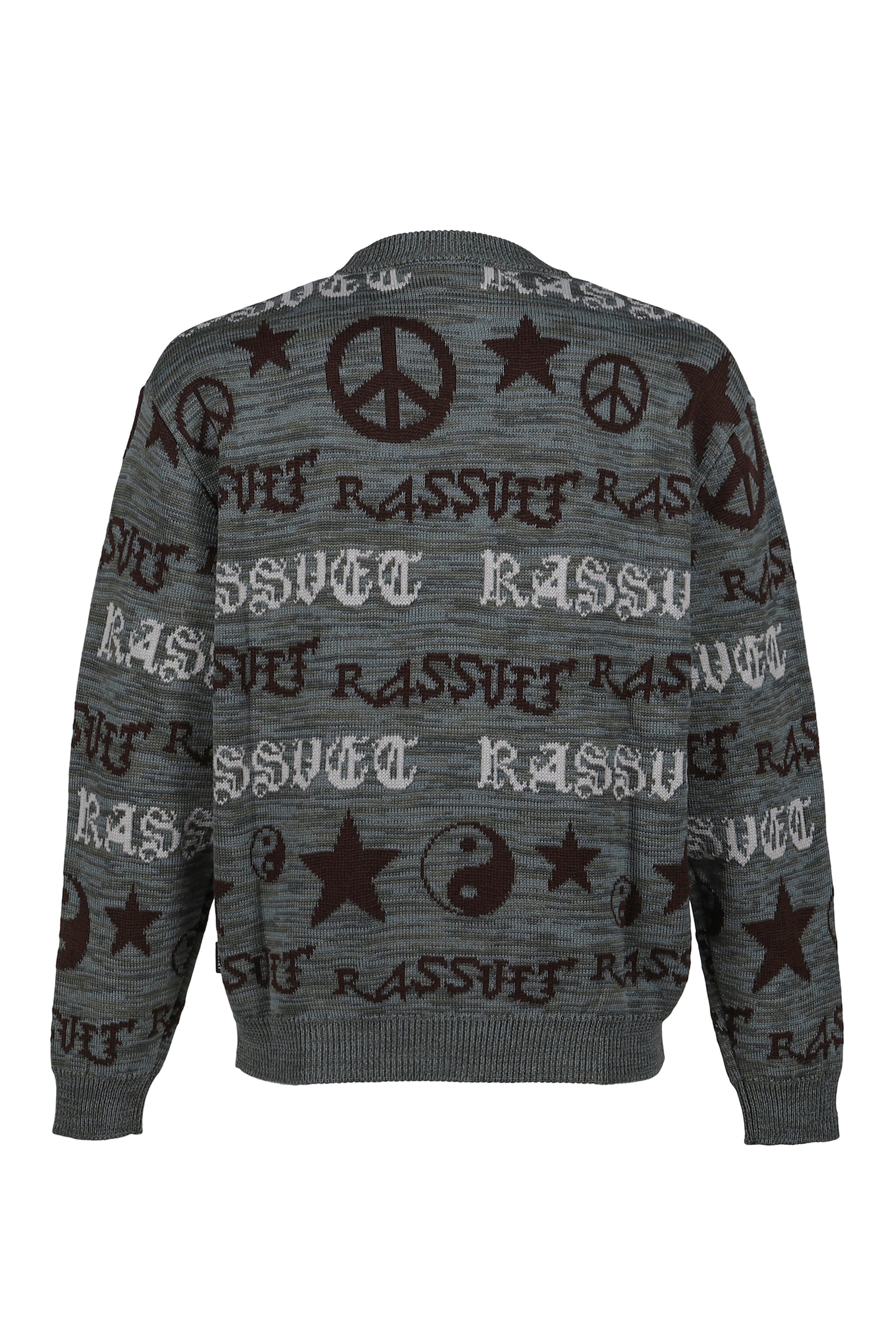 FAIRISLE KNIT SWEATER / GRY GRN