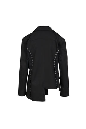 TIED MESH BLAZER / BLK