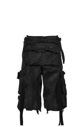 RUSTIC EDGED HBT SHORT / BLK