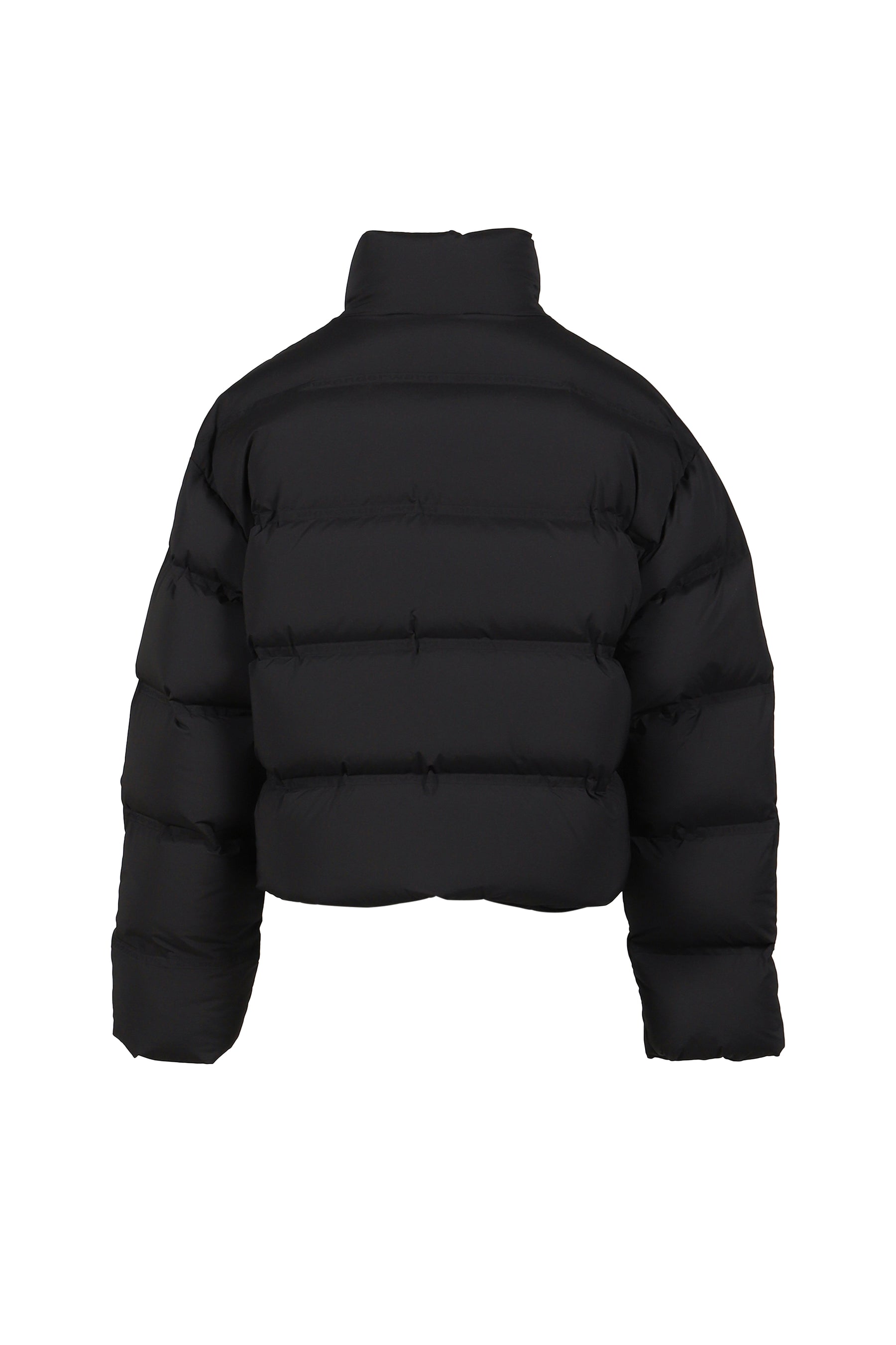 JACQUARD CHANNEL CROPPED PUFFER W/ REFLECTIVE LOGO / BLK