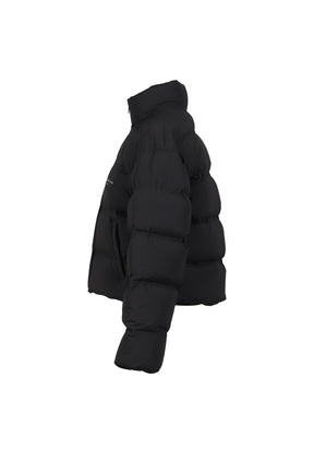 JACQUARD CHANNEL CROPPED PUFFER W/ REFLECTIVE LOGO / BLK