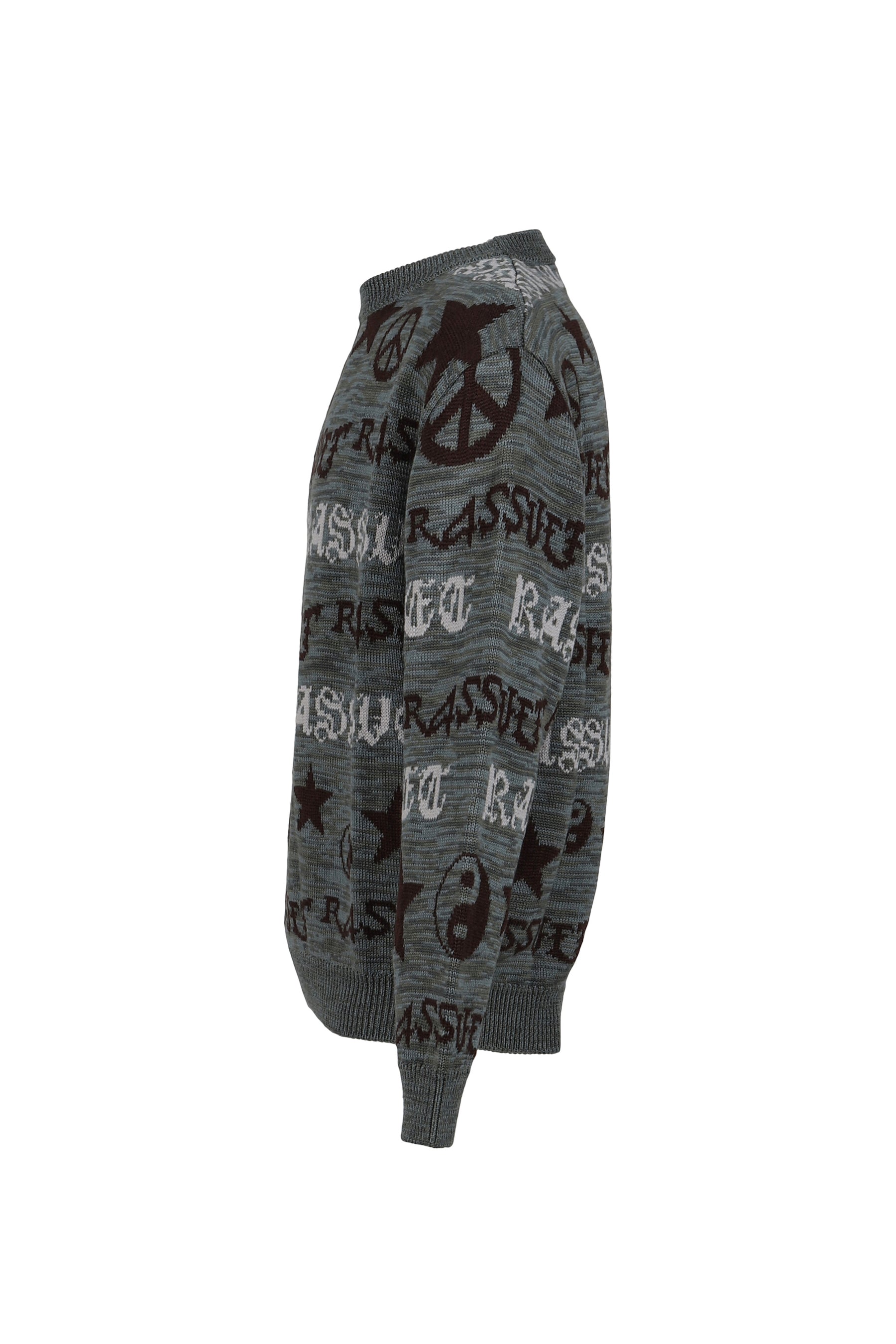 FAIRISLE KNIT SWEATER / GRY GRN