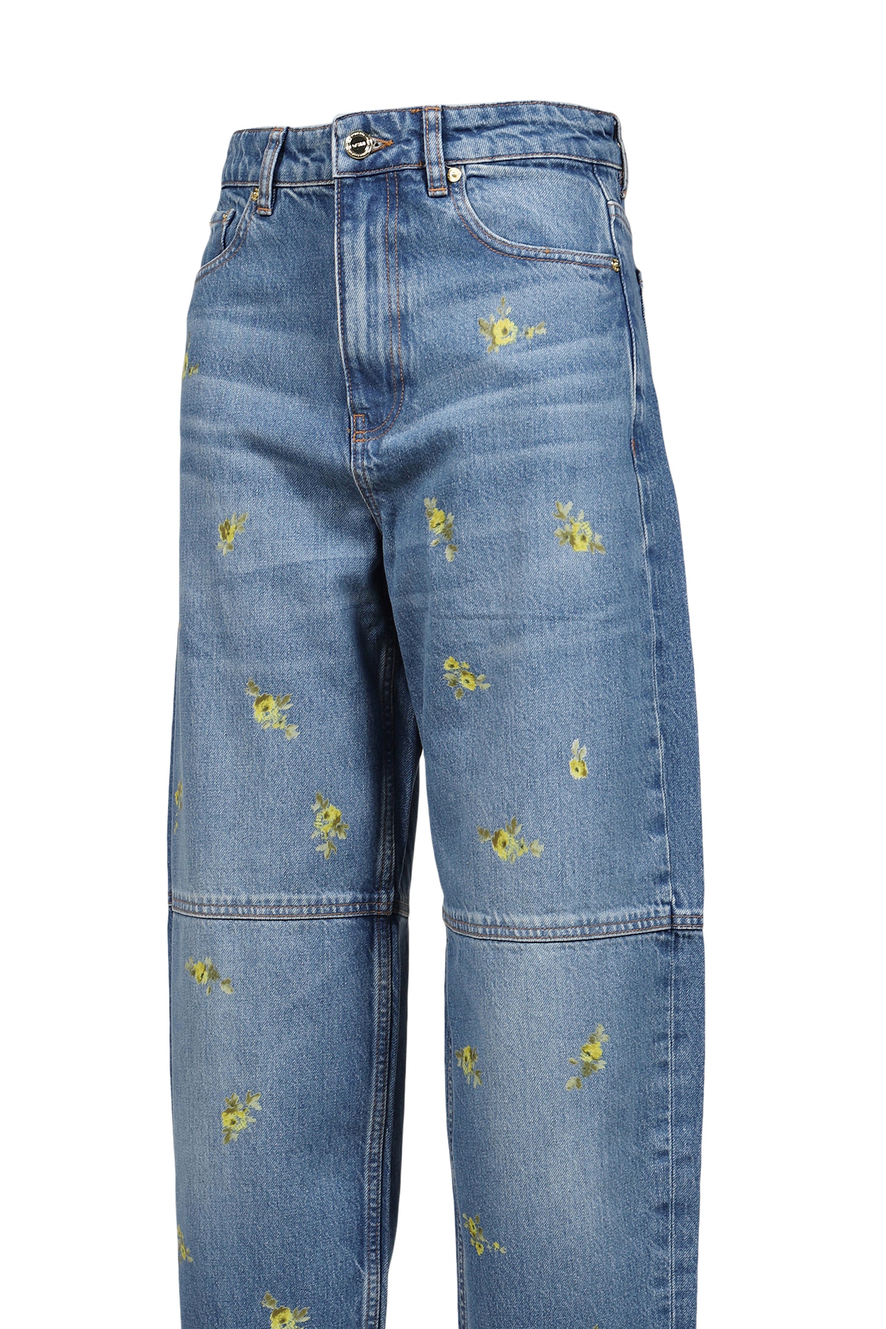 PRINTED FLOWER DENIM STARY JEANS / LIGHT BLU VINTAGE 565