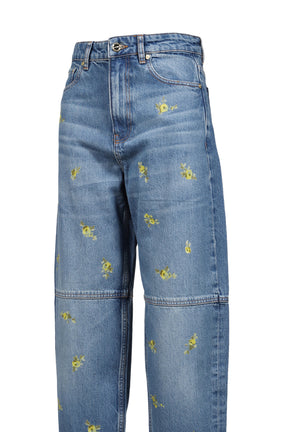 PRINTED FLOWER DENIM STARY JEANS / LIGHT BLU VINTAGE 565