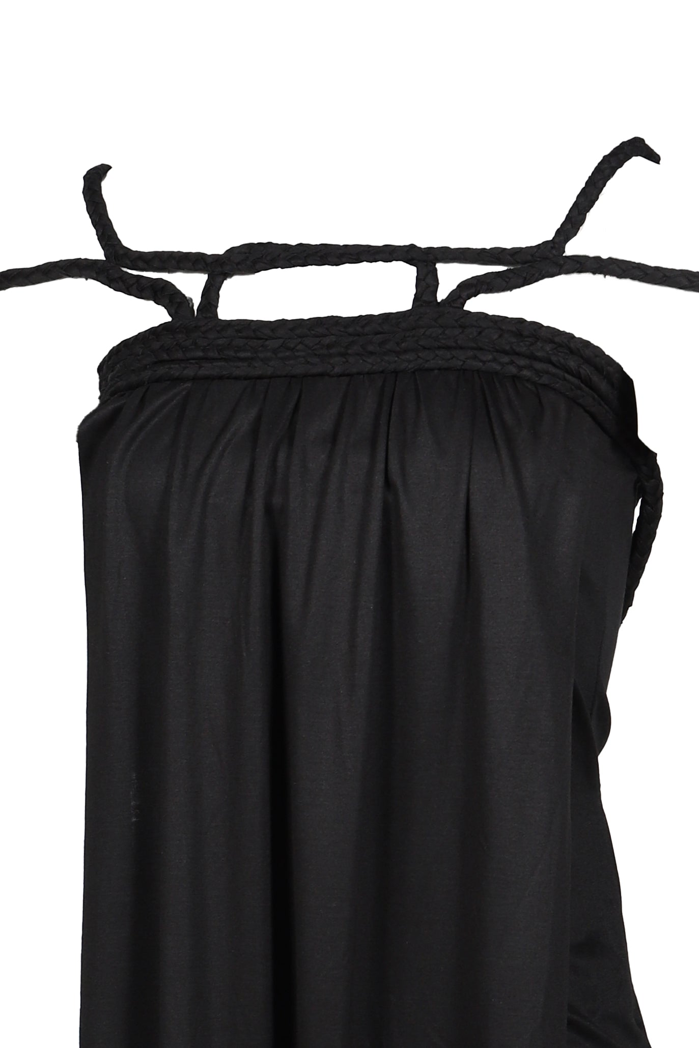 BRAIDED STRAPS CAMISOLE IN BLACK / BLACK