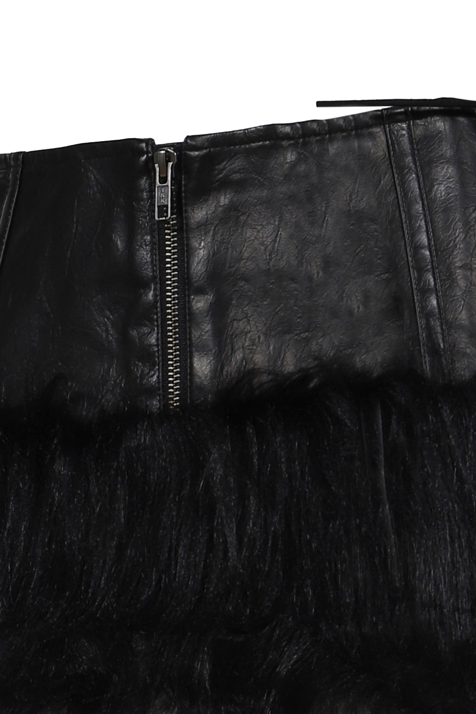 FAUX FUR CROPPED SKIRTS / BLK