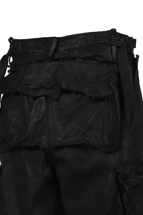 RUSTIC EDGED HBT SHORT / BLK