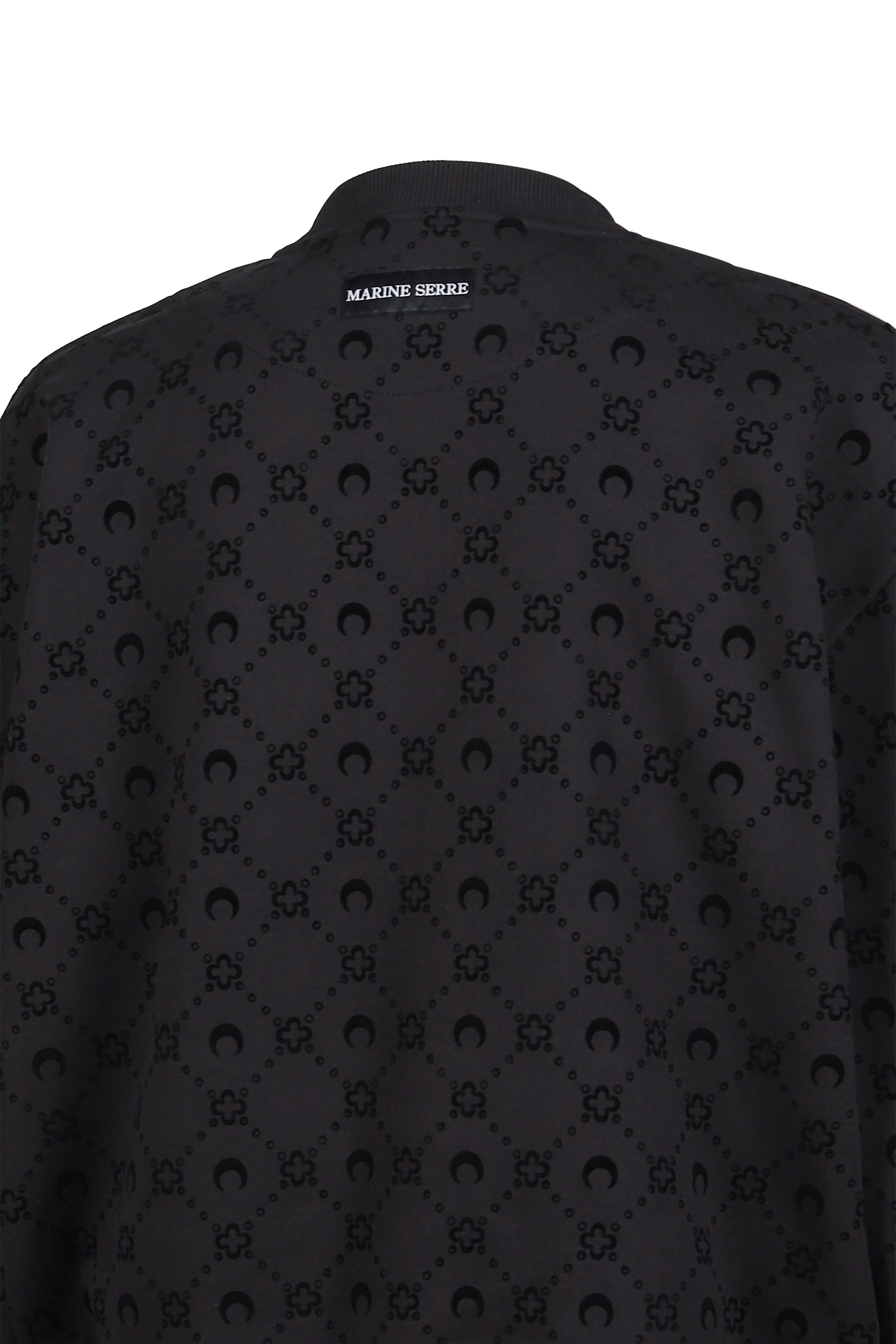 MOONOGRAM FLOCKED FLEECE RELAXED SWEATSHIR / BLK