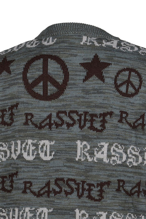 FAIRISLE KNIT SWEATER / GRY GRN