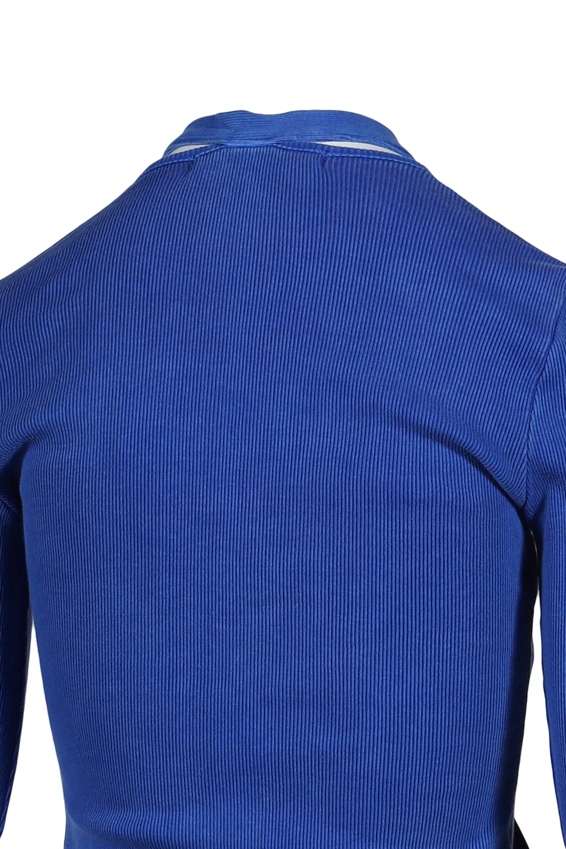 DOUBLE CLOSURE RIB CARDIGAN / BLU