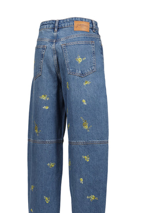 PRINTED FLOWER DENIM STARY JEANS / LIGHT BLU VINTAGE 565