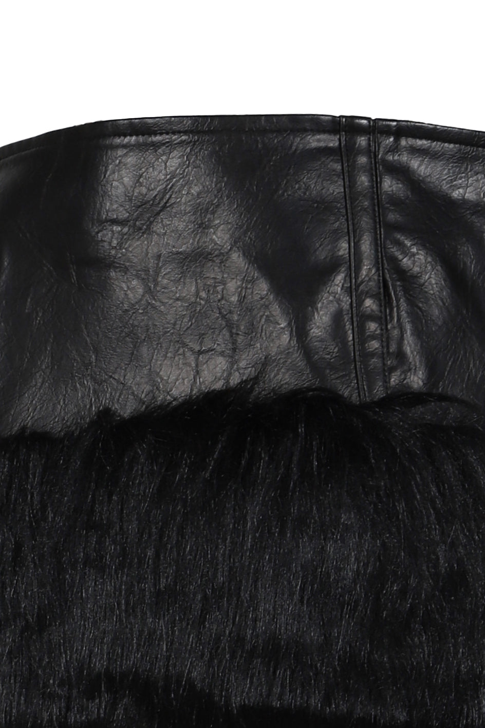 FAUX FUR CROPPED SKIRTS / BLK