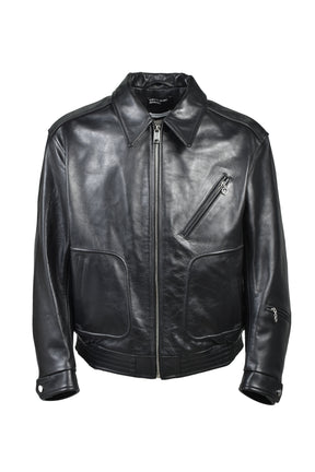 COMBATTIMENTO LEATHER JACKET / BLK