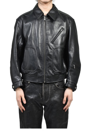 COMBATTIMENTO LEATHER JACKET / BLK