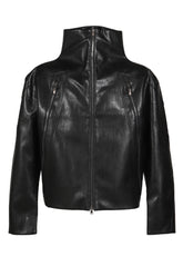 NAIL FAUX LEATHER JACKET / BLK 