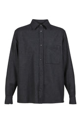 SERGE - WOOL LONG SLEEVED SHIRT / DARK GRY