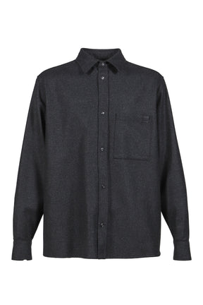 SERGE - WOOL LONG SLEEVED SHIRT / DARK GRY