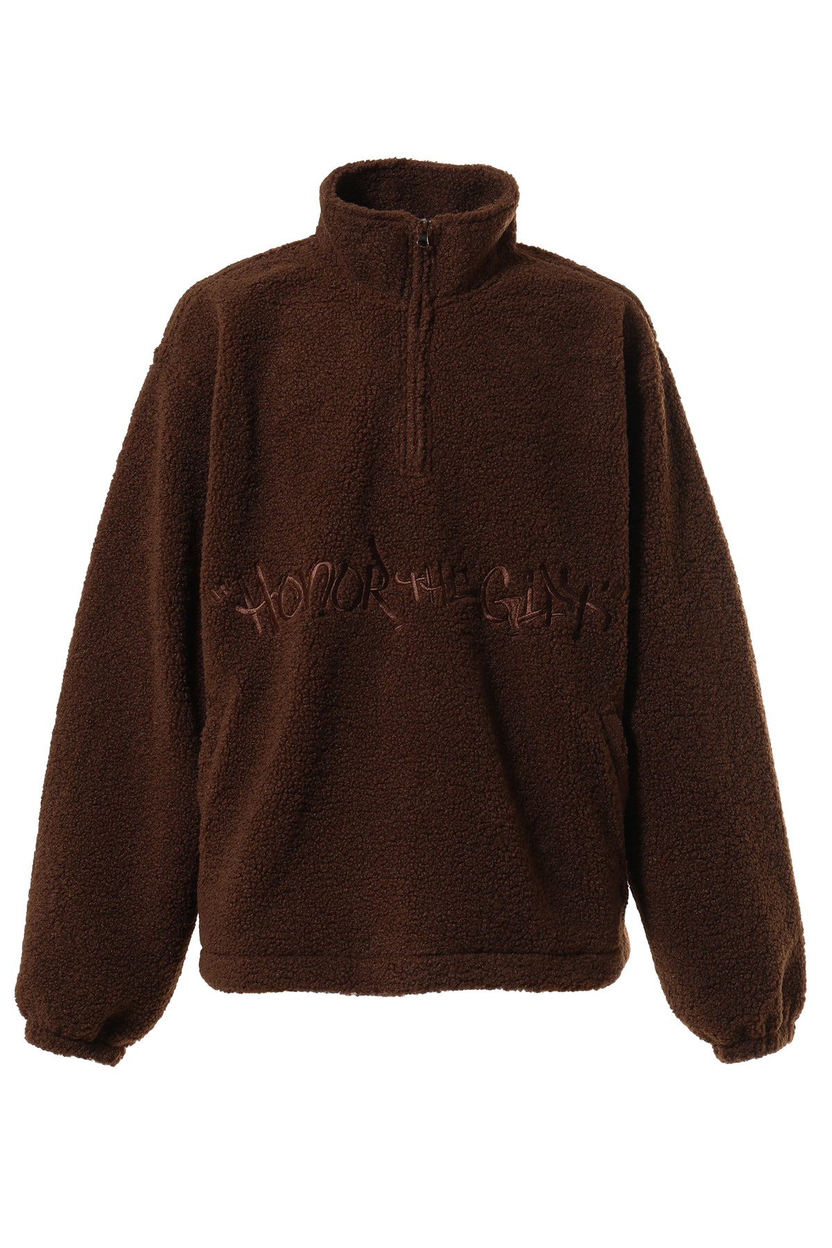 HONOR THE GIFT SCRIPT SHERPA PULLOVER / BRWN