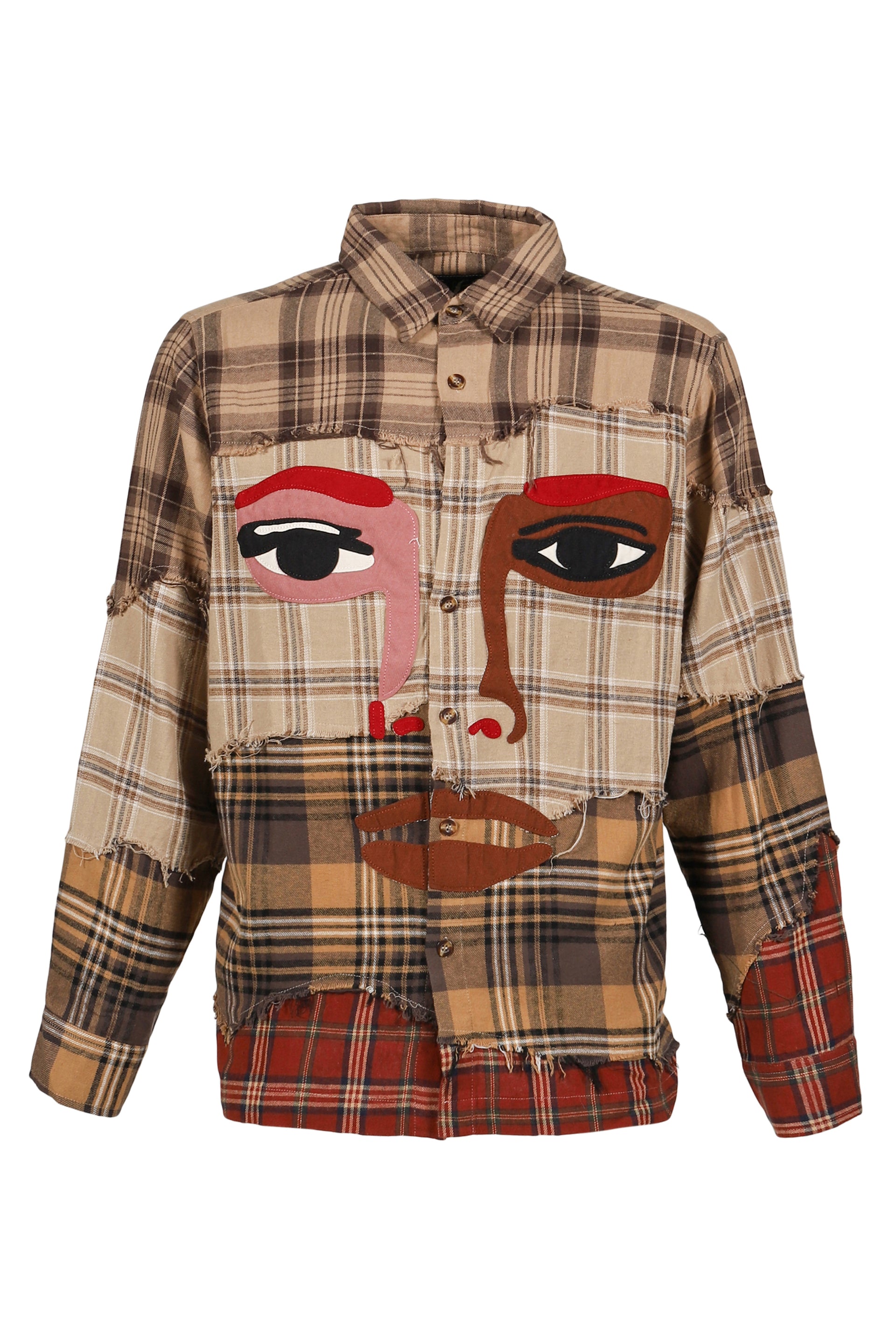 PATCHWORKED FLANNEL / RED MULTI