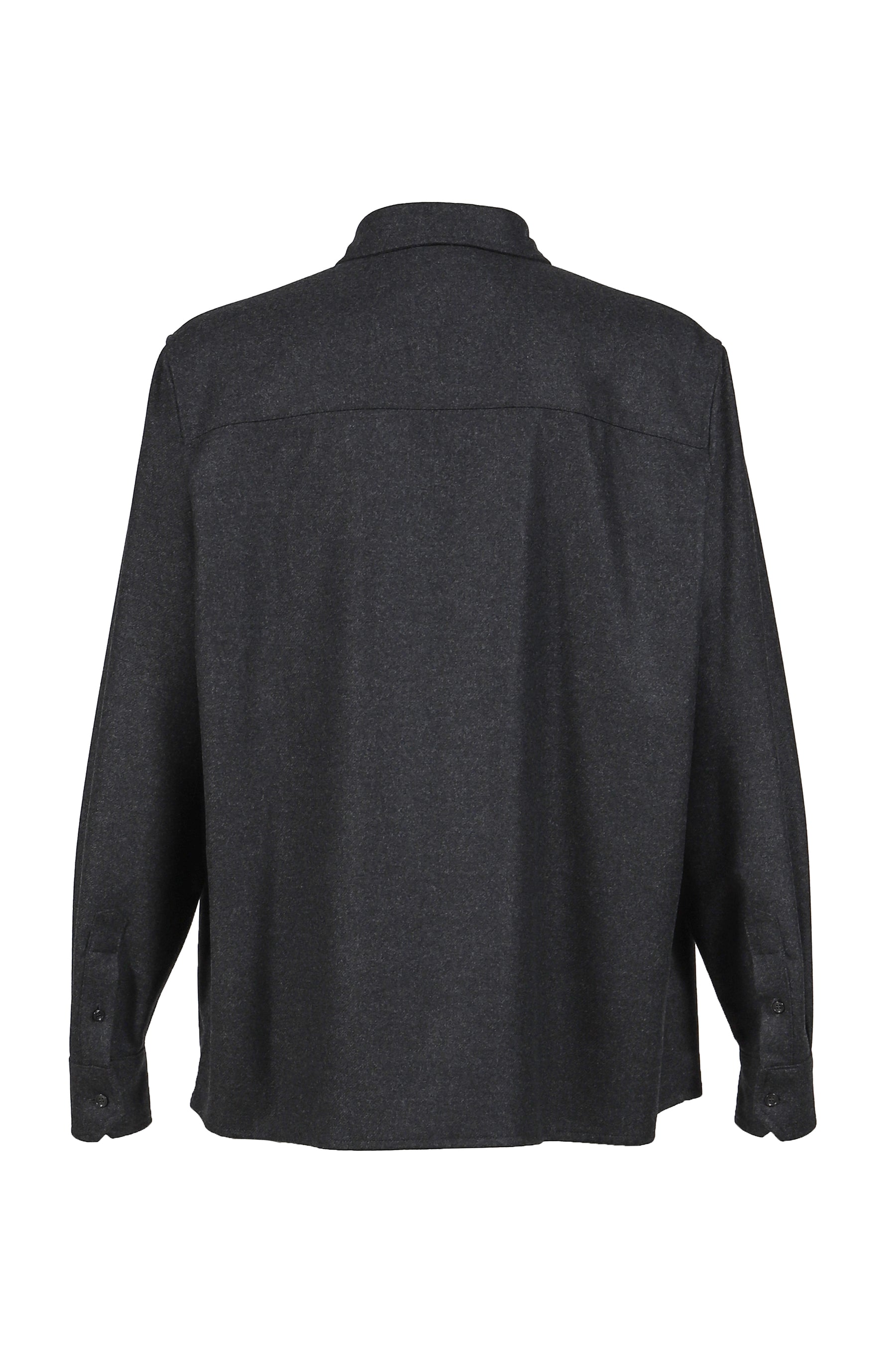 SERGE - WOOL LONG SLEEVED SHIRT / DARK GRY