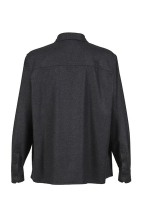 SERGE - WOOL LONG SLEEVED SHIRT / DARK GRY