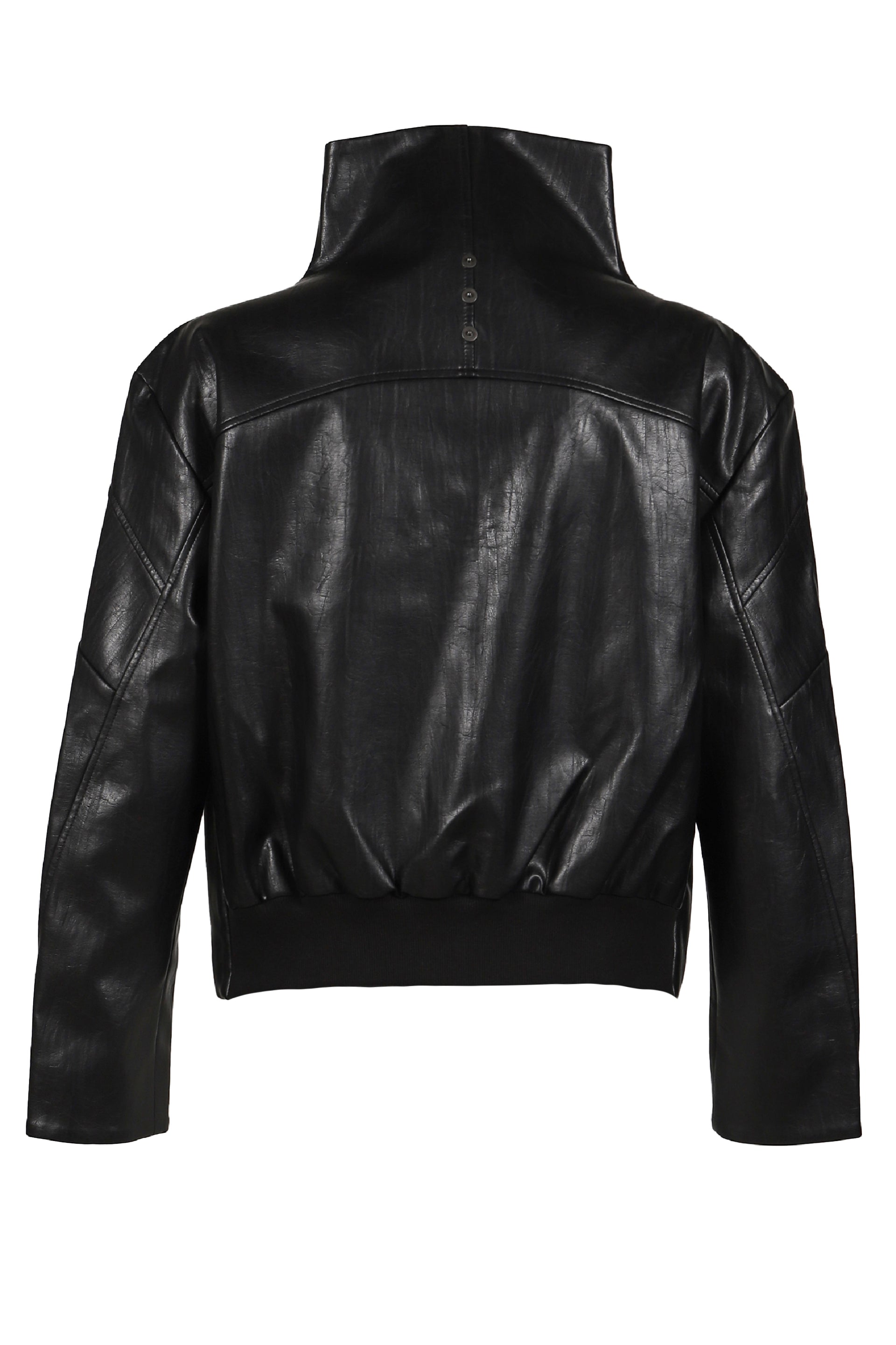 NAIL FAUX LEATHER JACKET / BLK
