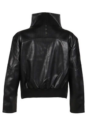NAIL FAUX LEATHER JACKET / BLK 
