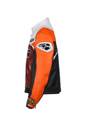 RACE CRAFT LEATHER JACKET / ORG 