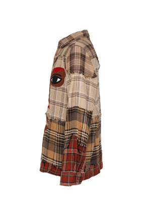 PATCHWORKED FLANNEL / RED MULTI