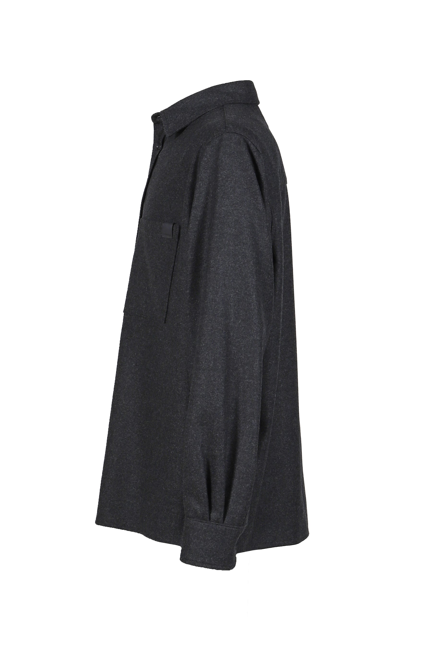 SERGE - WOOL LONG SLEEVED SHIRT / DARK GRY