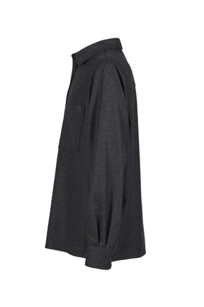 SERGE - WOOL LONG SLEEVED SHIRT / DARK GRY