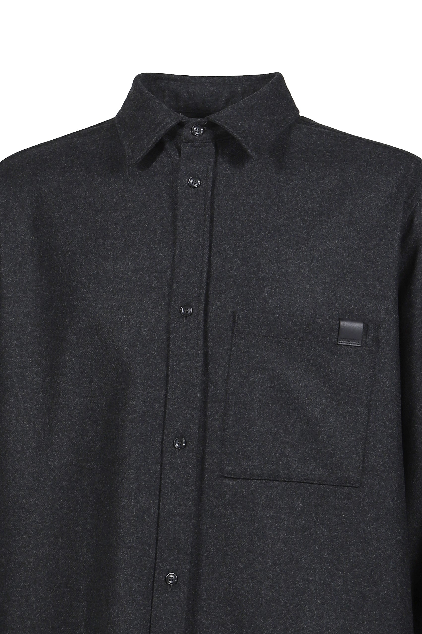 SERGE - WOOL LONG SLEEVED SHIRT / DARK GRY