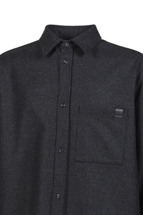SERGE - WOOL LONG SLEEVED SHIRT / DARK GRY