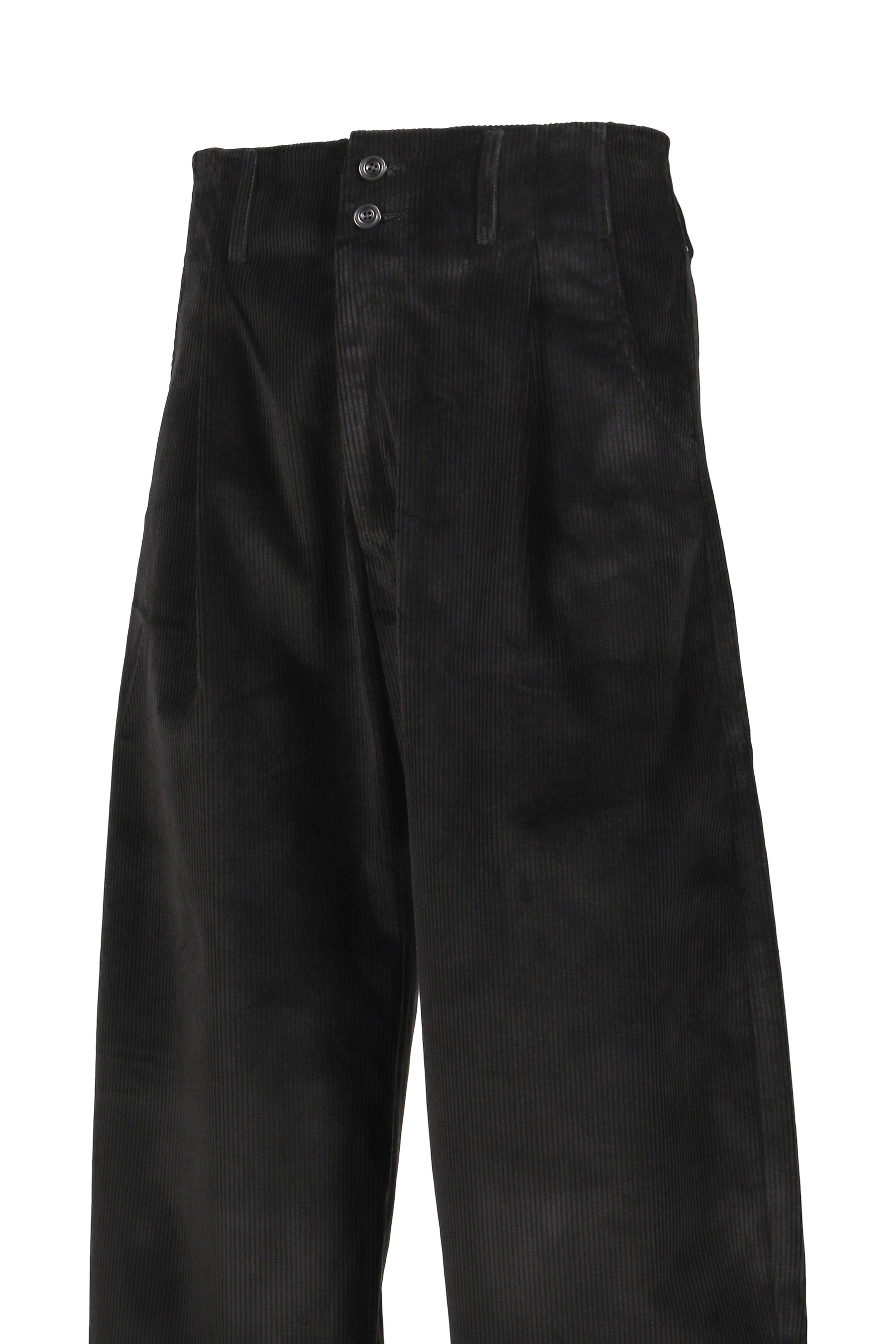 WIDE LEG PLEATED TROUSER / BLK