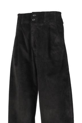 WIDE LEG PLEATED TROUSER / BLK